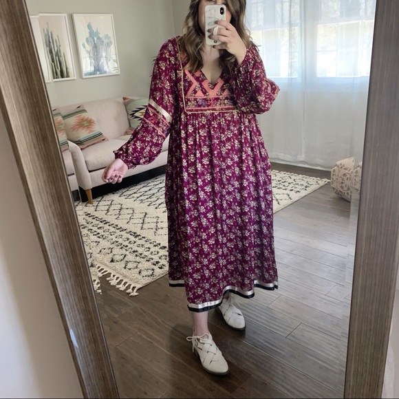 Pretty As A Picture Floral Midi Dress 3X Plus Size - Picture 3 of 8